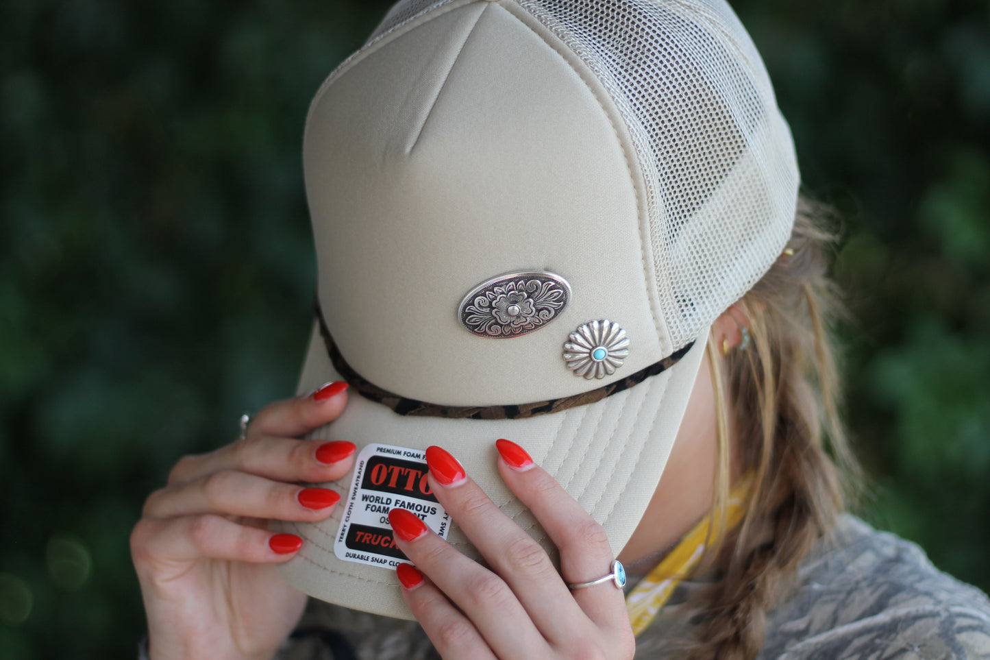 Tan Concho Trucker Hat