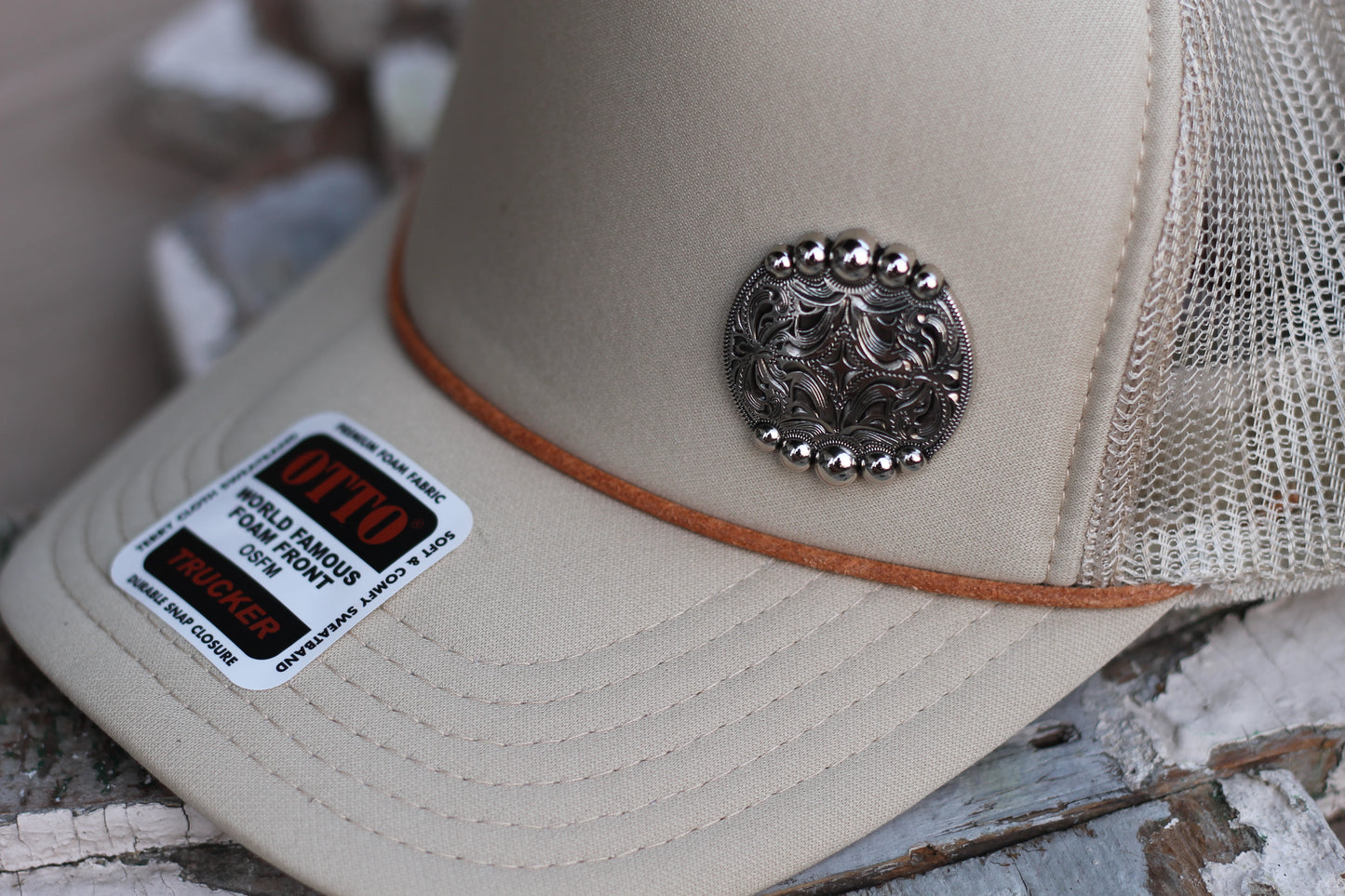 Tan High Rise Trucker Hat