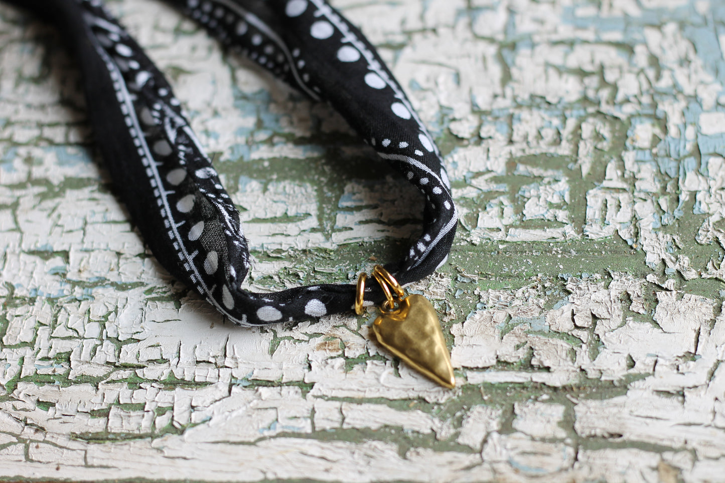 Black Bandana Heart Necklace