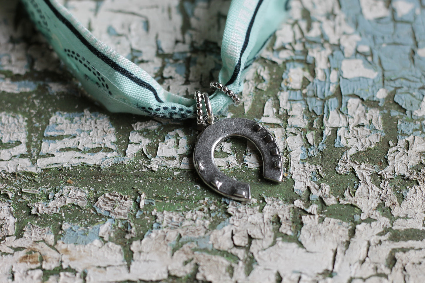 Pale-Turquoise Horseshoe Necklace