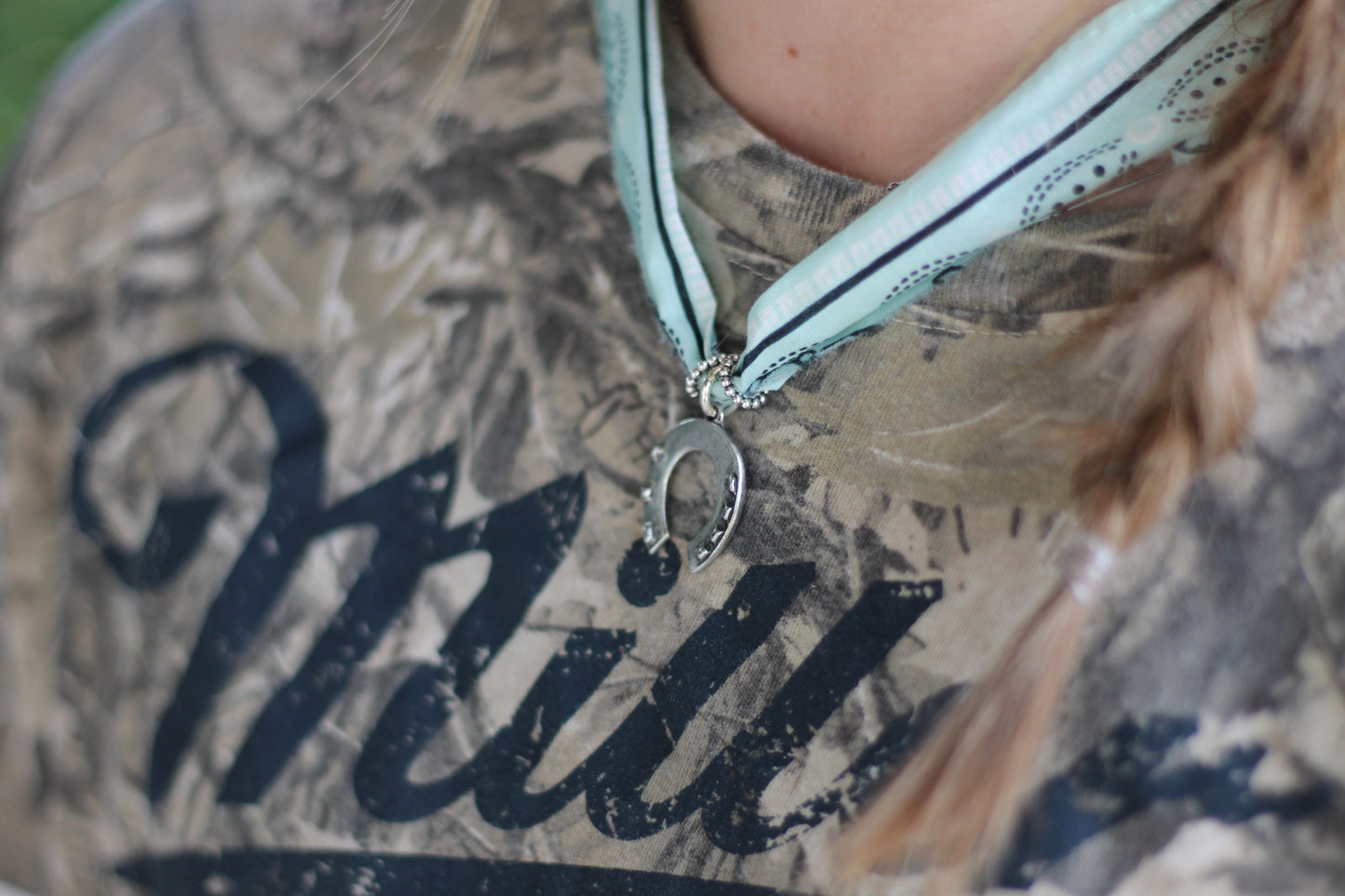 Pale-Turquoise Horseshoe Necklace