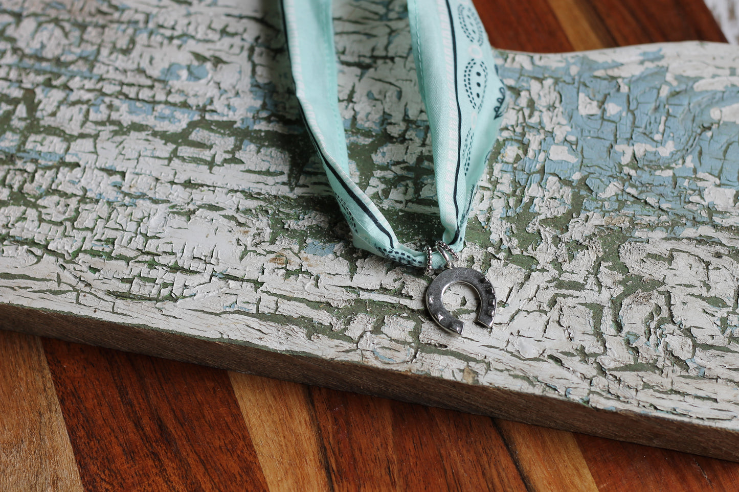 Pale-Turquoise Horseshoe Necklace