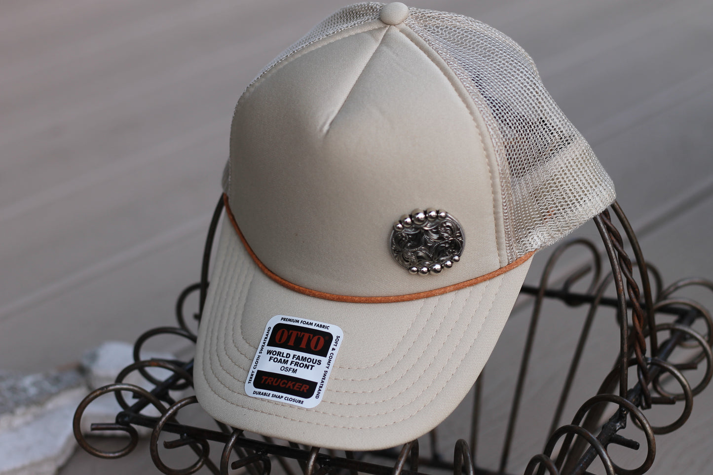 Tan High Rise Trucker Hat