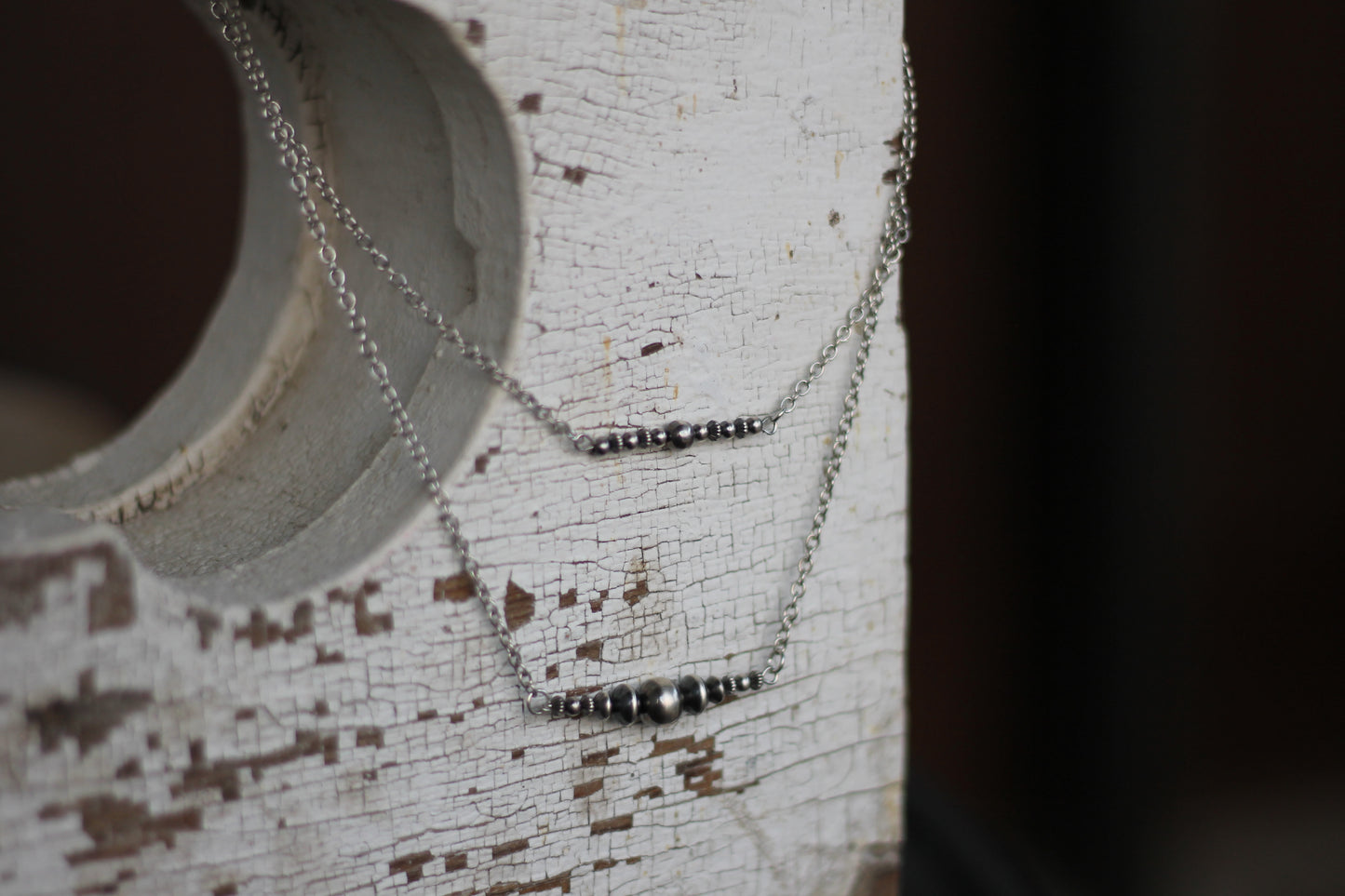 Dainty Navajo Pearl Bar Necklace