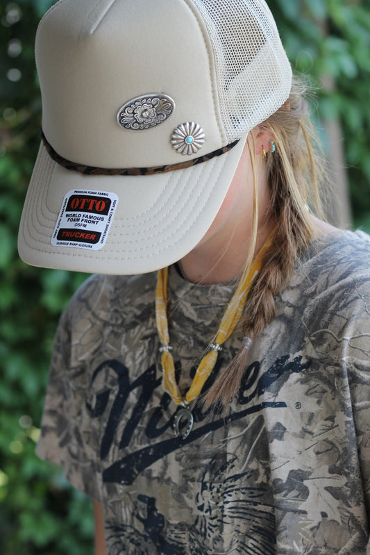Tan Concho Trucker Hat