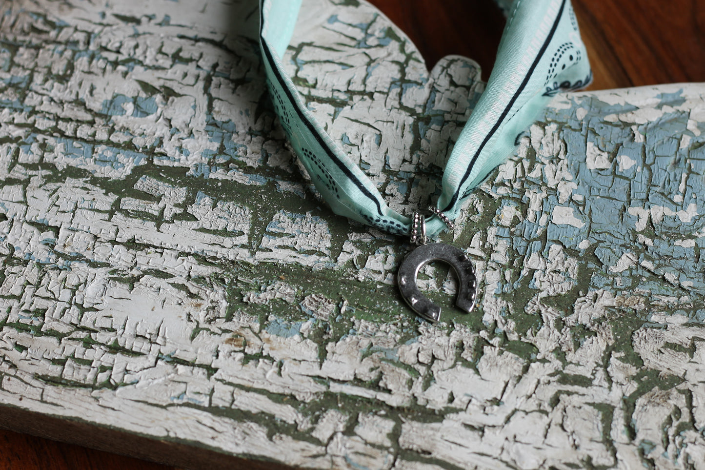 Pale-Turquoise Horseshoe Necklace