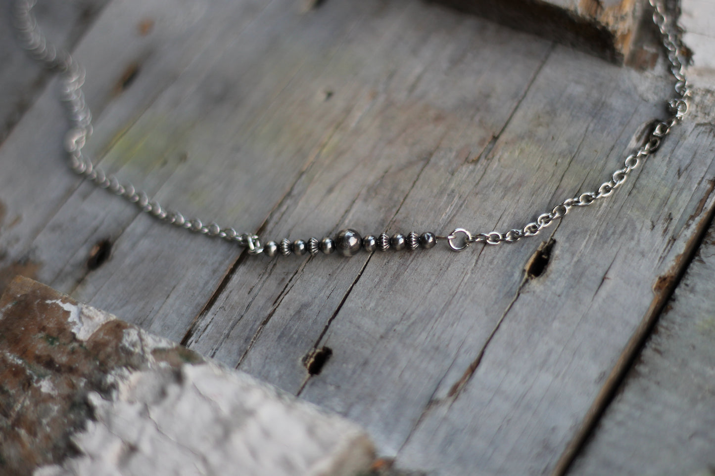 Dainty Navajo Pearl Bar Necklace